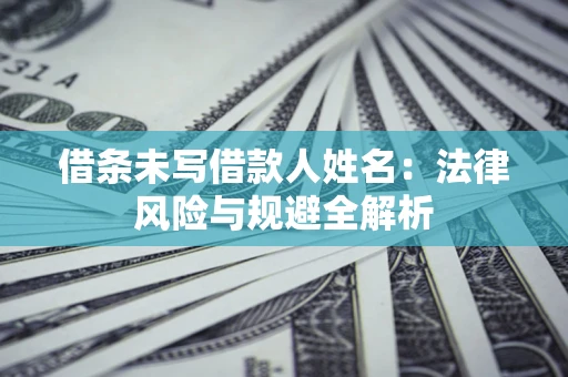 武汉借条未写借款人姓名：法律风险与规避全解析